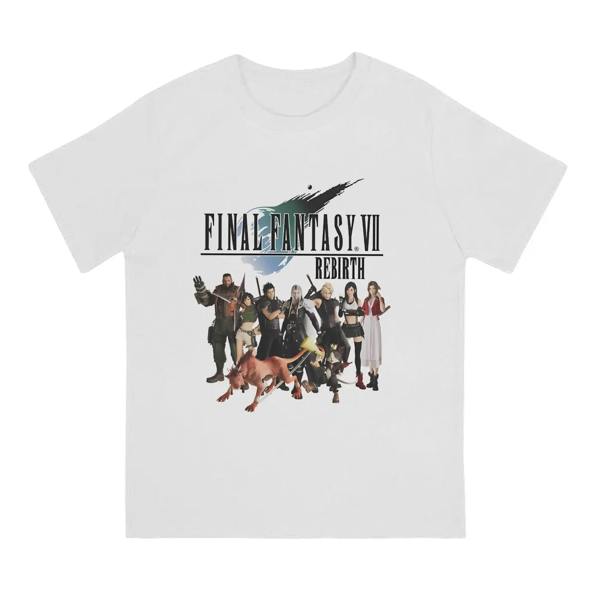 Men T-Shirt VII Rebirth Characters Group Funny Cotton Tees Short Sleeve Final Fantasy T Shirt O Neck Tops Gift Idea