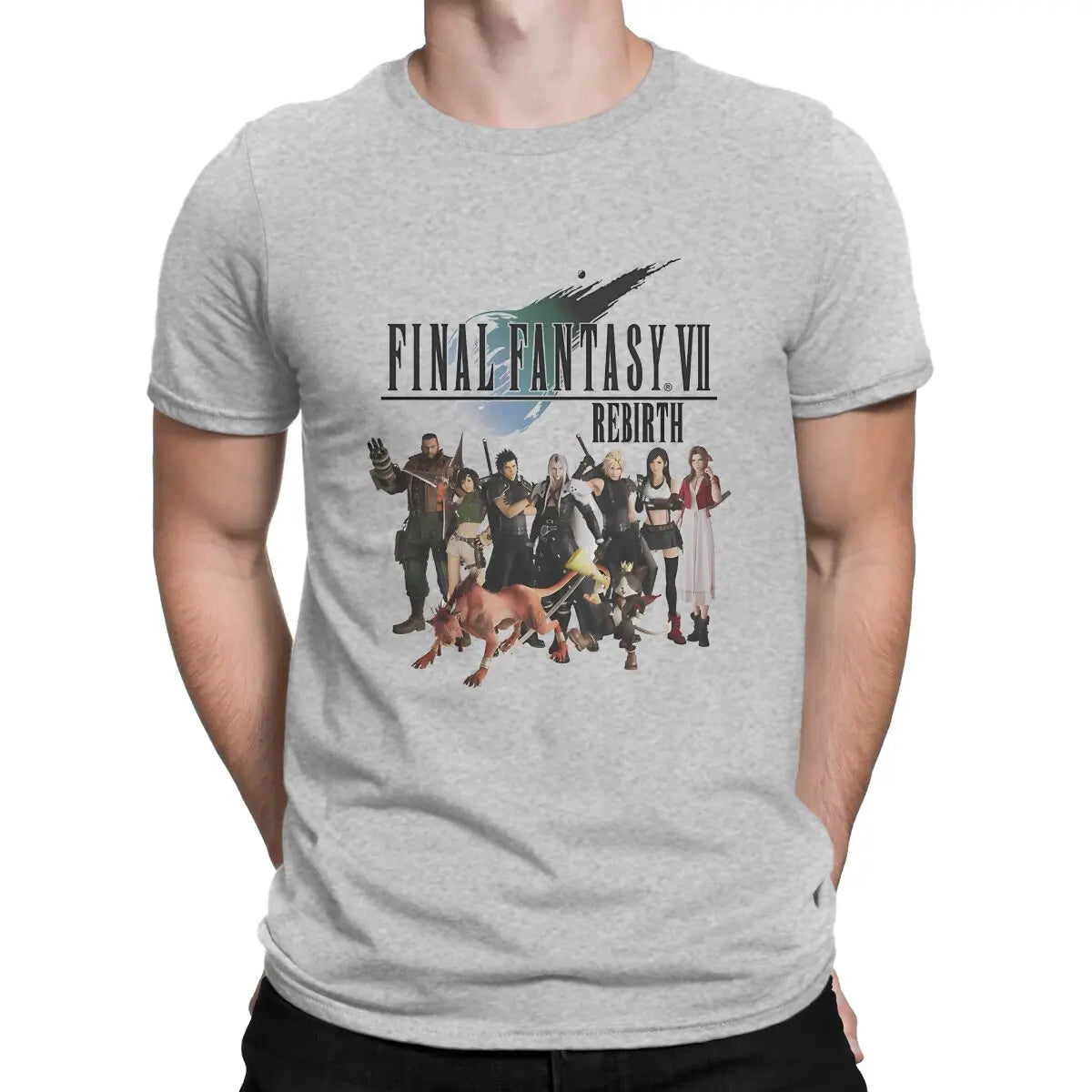 Men T-Shirt VII Rebirth Characters Group Funny Cotton Tees Short Sleeve Final Fantasy T Shirt O Neck Tops Gift Idea