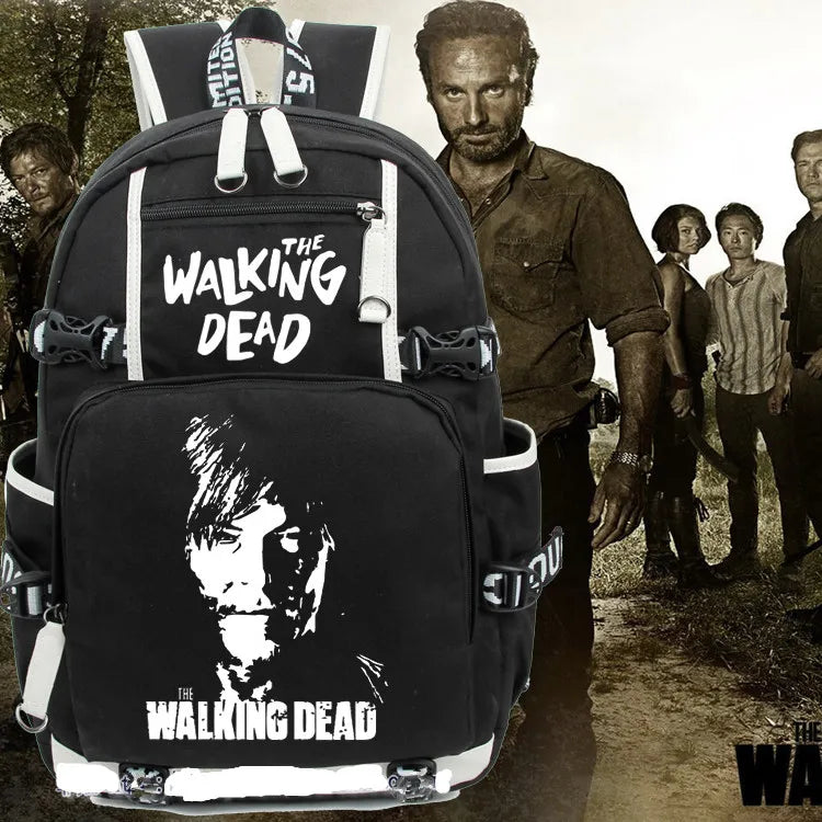 Men The Walking Dead Fire Wing Backpack Student School Book Printing Casual Bag Cosplay Gift