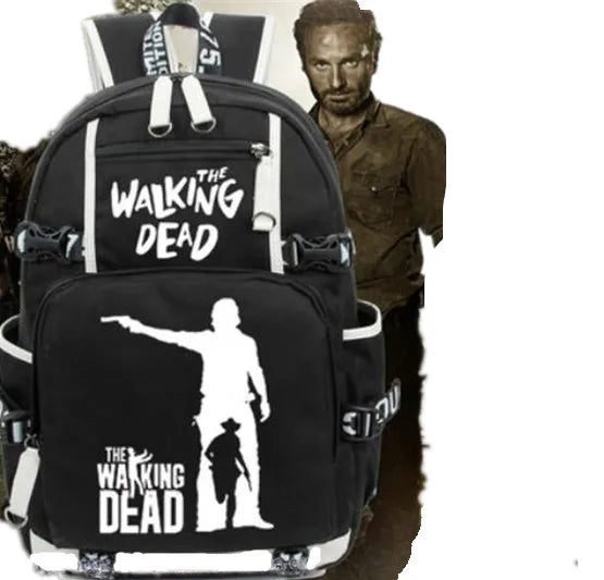 Men The Walking Dead Fire Wing Backpack Student School Book Printing Casual Bag Cosplay Gift