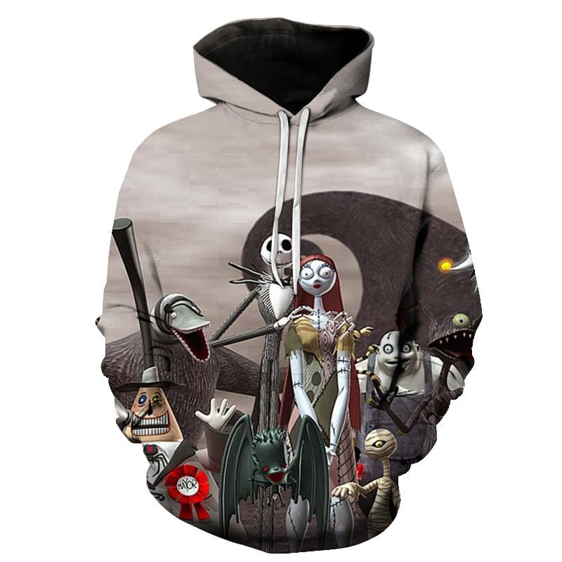 Men Women shirt/Hoodies/Tees Outerwear Halloween Gift Nightmare Before Christmas Jack 3D Print Female/male Hoody Sweatshirt