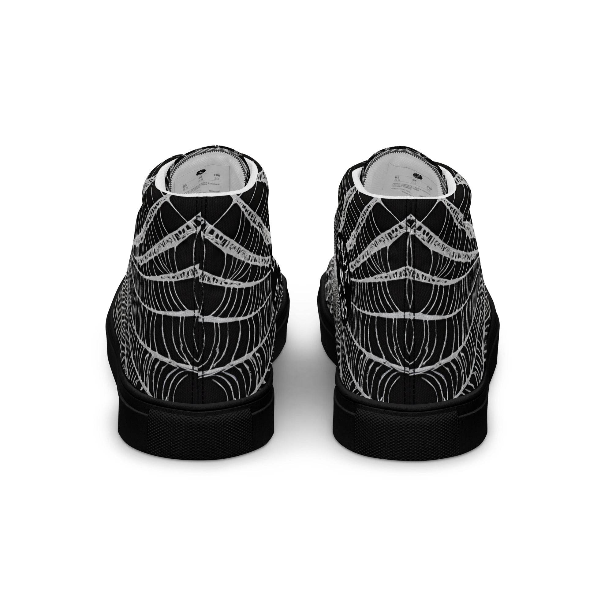 Spider Web Men’s High Top Canvas Shoes - 5