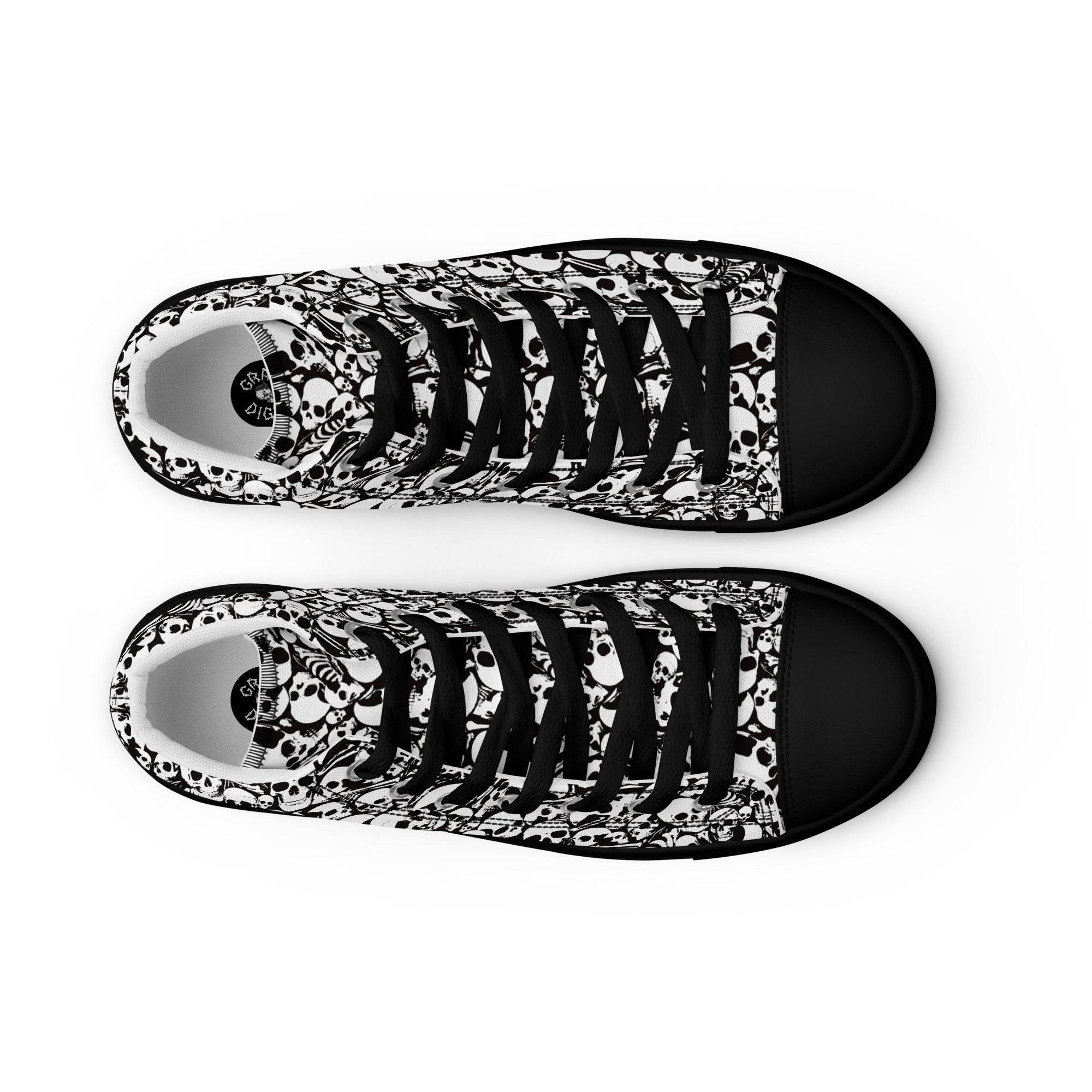 Skull and Bones Ossuary Men’s High Top Canvas Shoes - 5