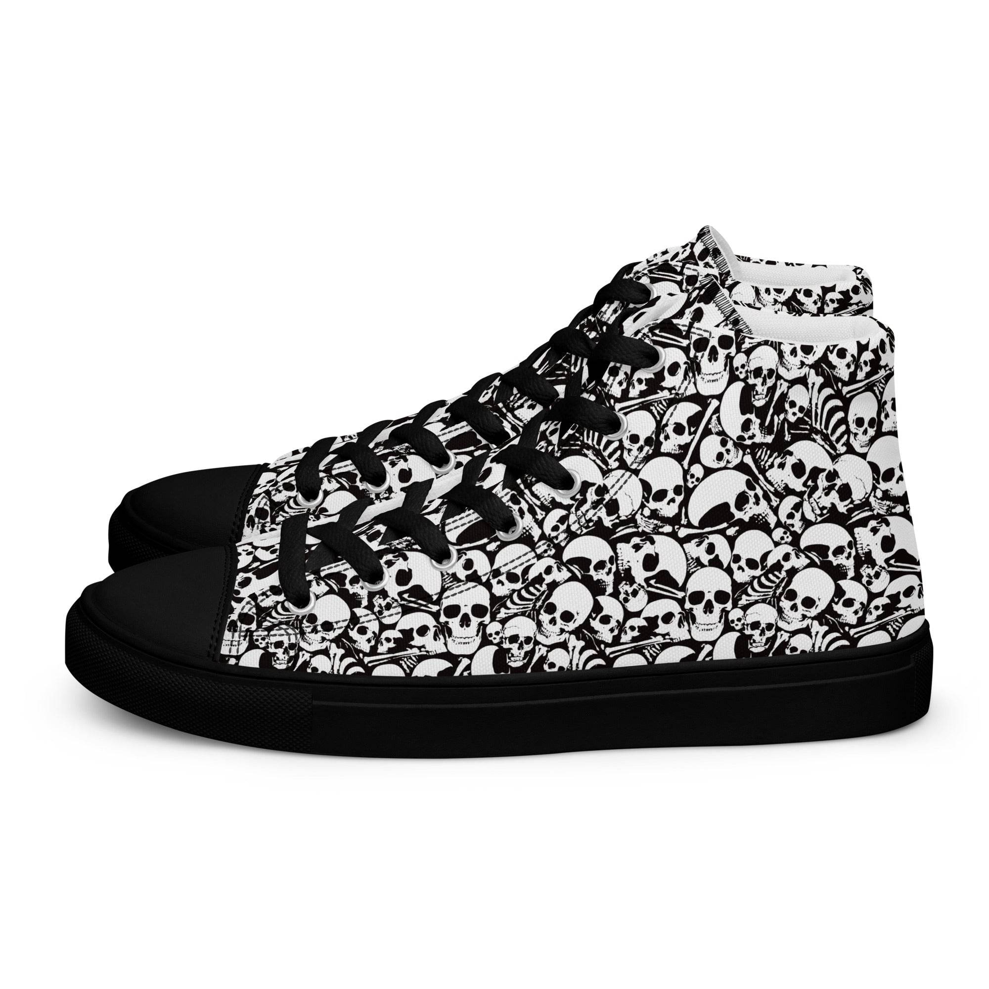 Skull and Bones Ossuary Men’s High Top Canvas Shoes - 5