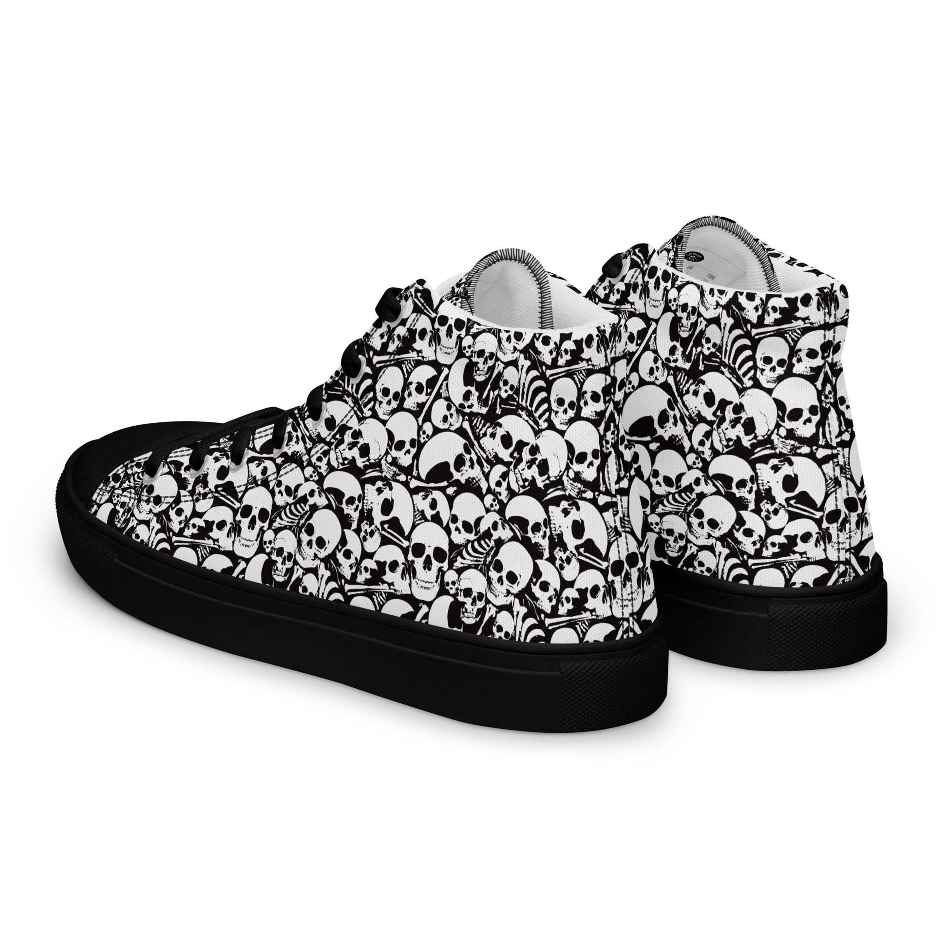 Skull and Bones Ossuary Men’s High Top Canvas Shoes - 5