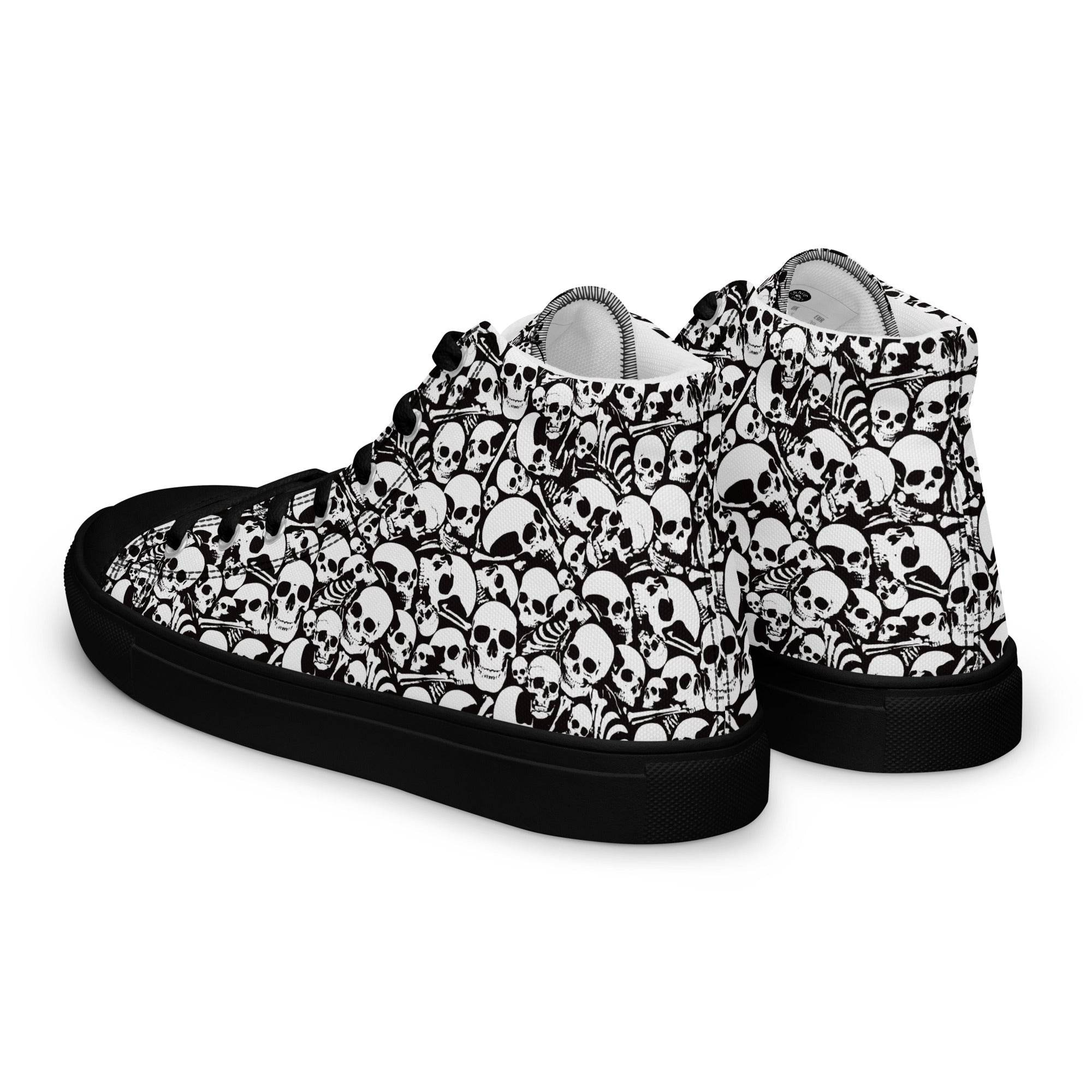 Skull and Bones Ossuary Men’s High Top Canvas Shoes - 5