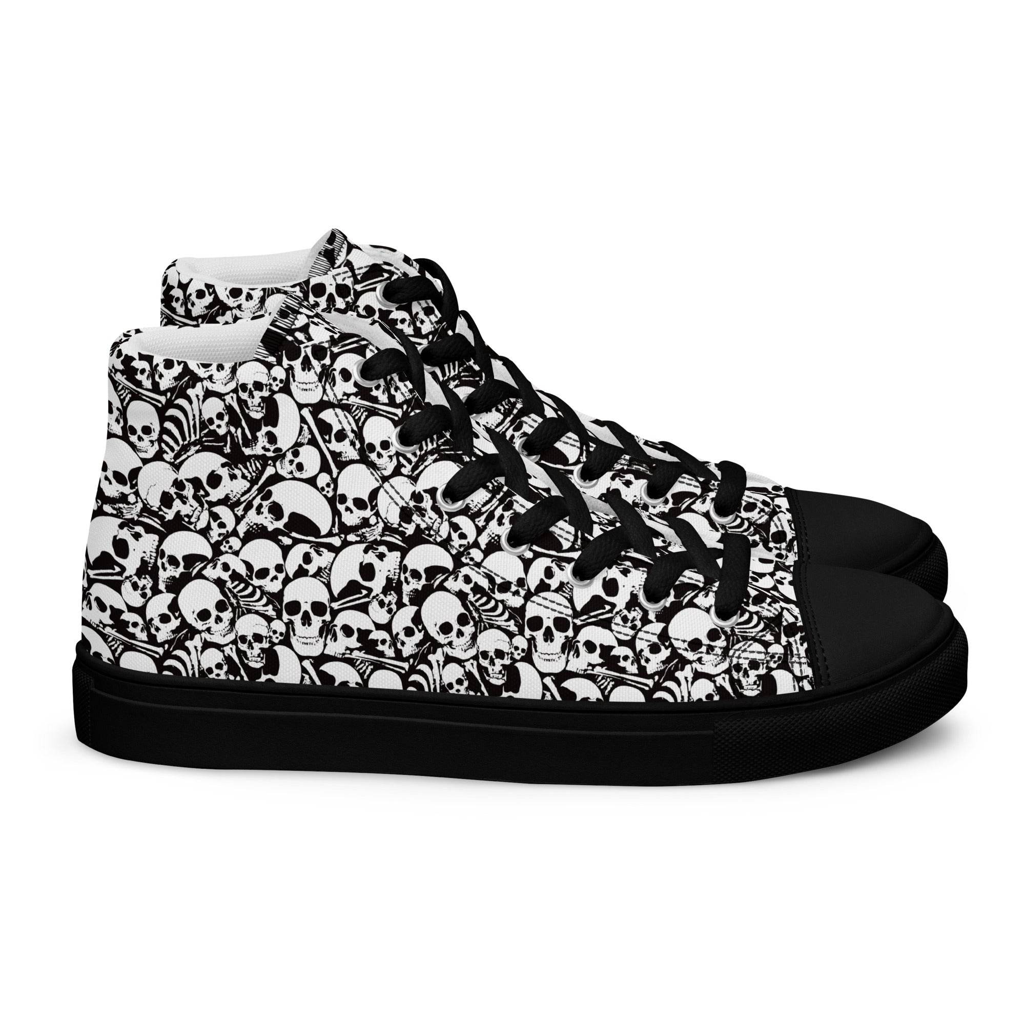 Skull and Bones Ossuary Men’s High Top Canvas Shoes - 5