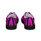 Black and Pink Striped Men’s Lace-up Canvas Shoes - 5