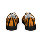 Black and Orange Striped Men’s Lace-up Canvas Shoes - 5