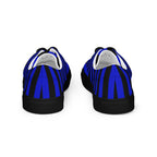 Black and Blue Striped Men’s Lace-up Canvas Shoes - 5