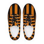 Black and Orange Striped Men’s Lace-up Canvas Shoes - 5