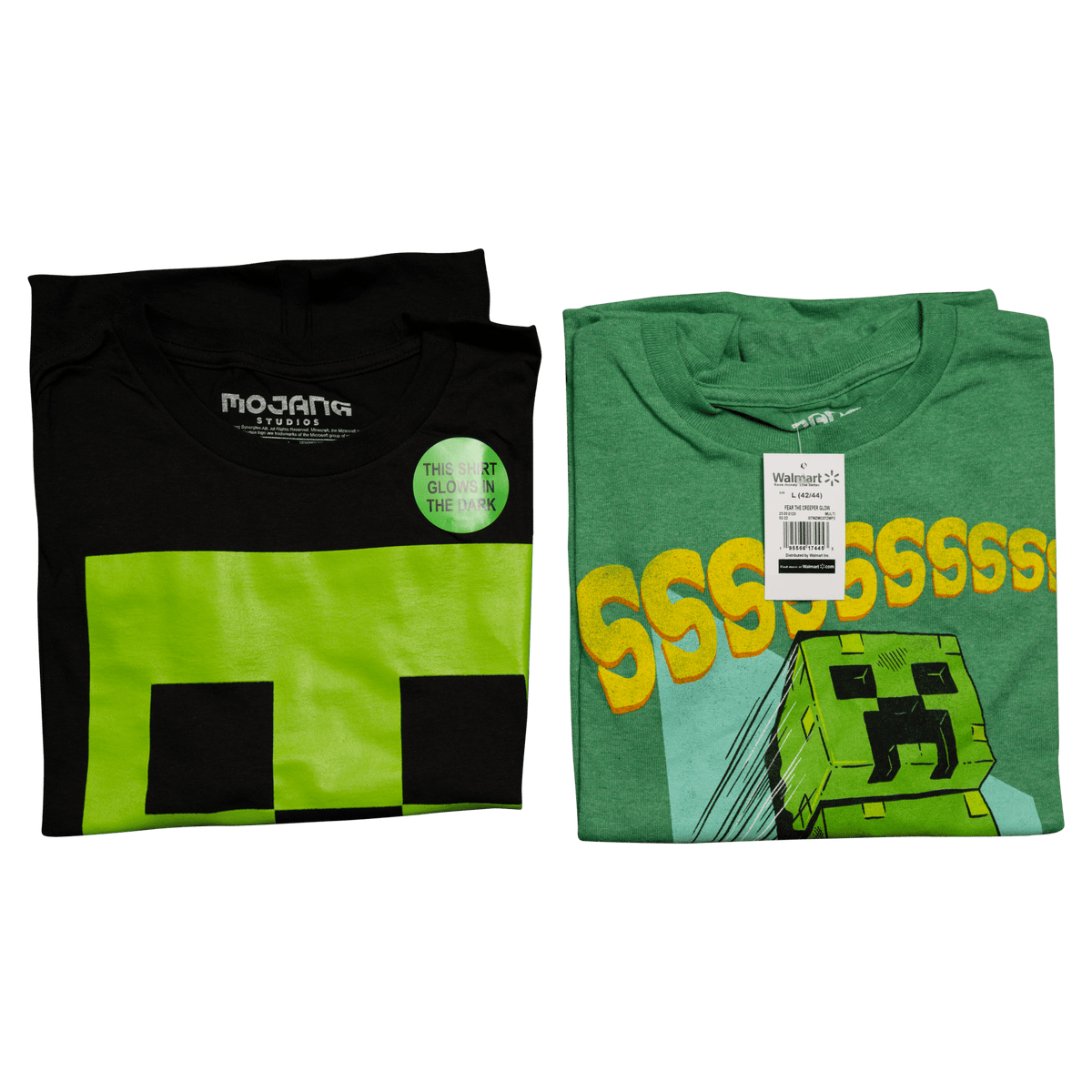 Men's Minecraft Fear the Creeper Glow in Dark 2 Piece Set T-shirt