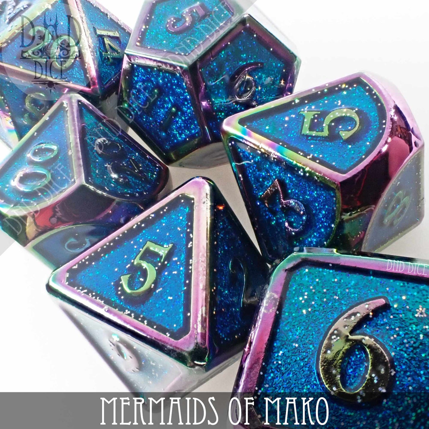 Mermaids of Mako Metal Dice Set