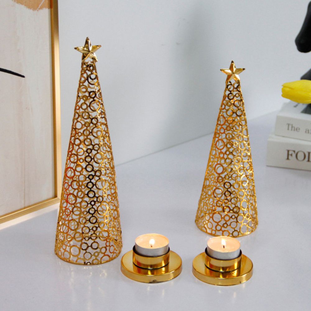 Metal Christmas Tree Candle Holder for Festive Holiday Decorations