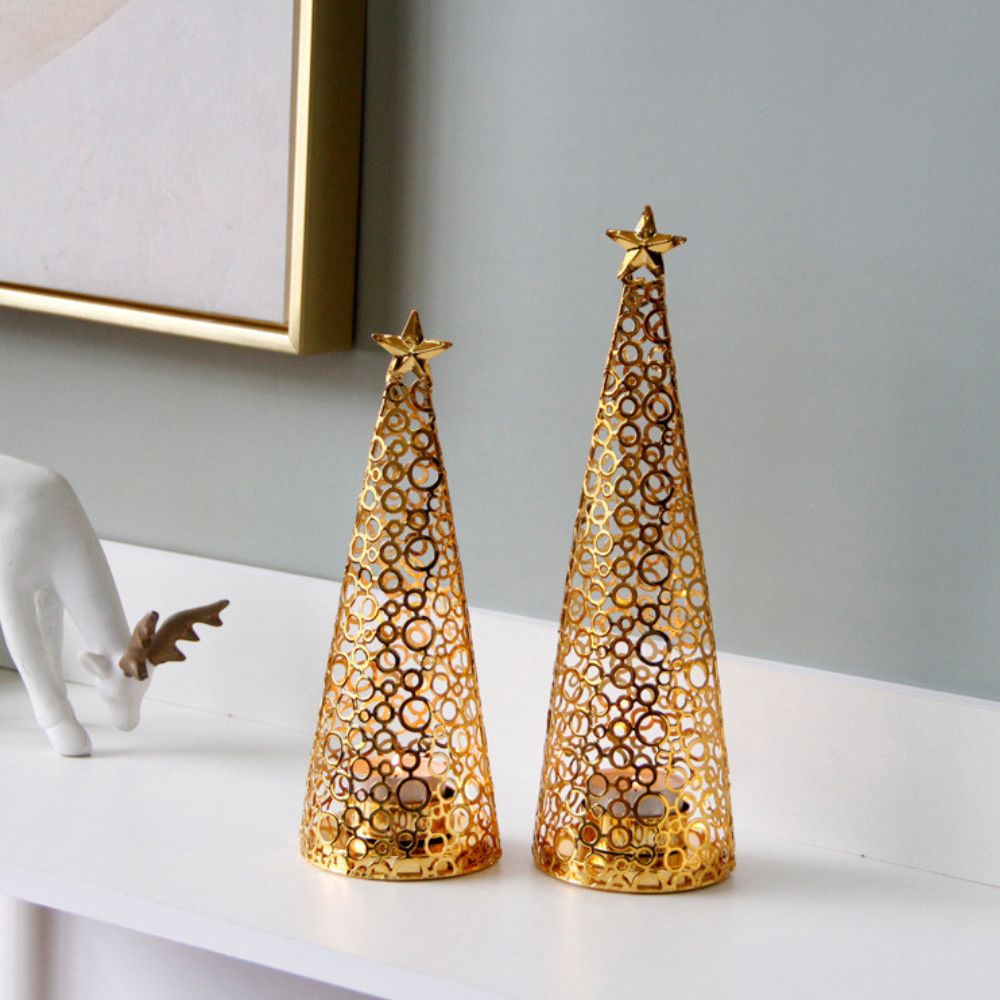 Metal Christmas Tree Candle Holder for Festive Holiday Decorations