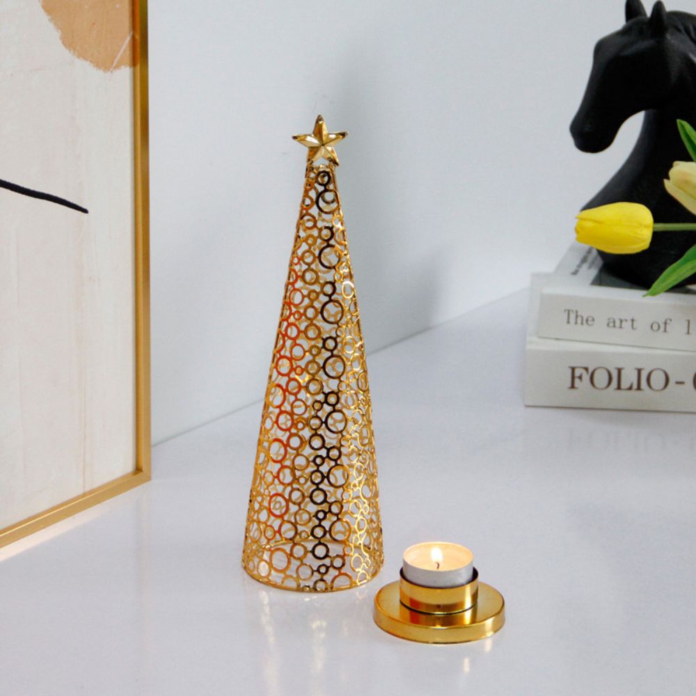 Metal Christmas Tree Candle Holder for Festive Holiday Decorations