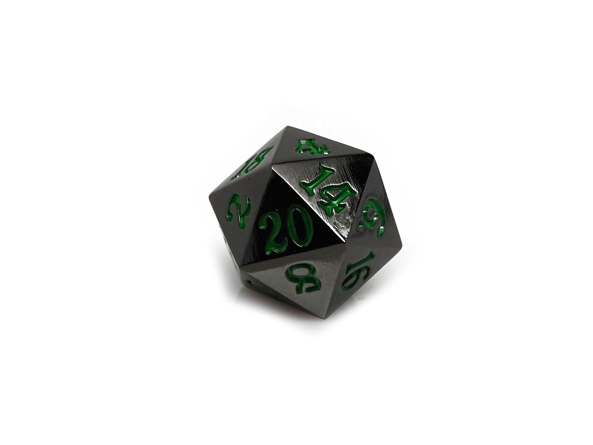 Gun Metal D20 - Signature Font - Green Font - 