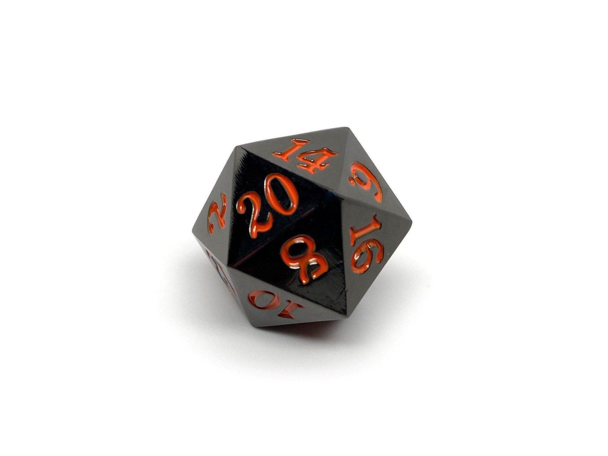 Gun Metal D20 - Signature Font - Orange Font - 