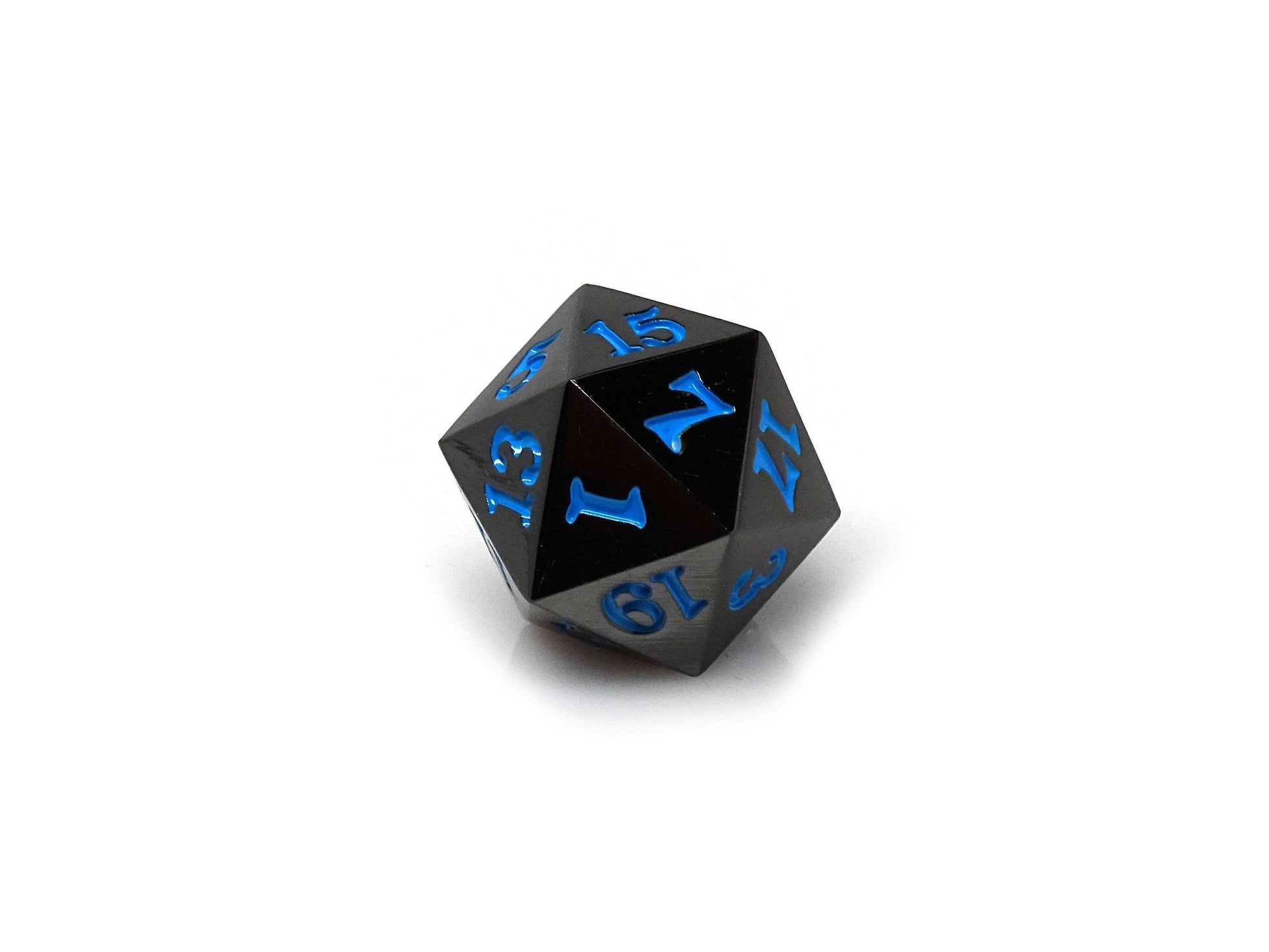 Gun Metal D20 - Signature Font - Powder Blue Font - 