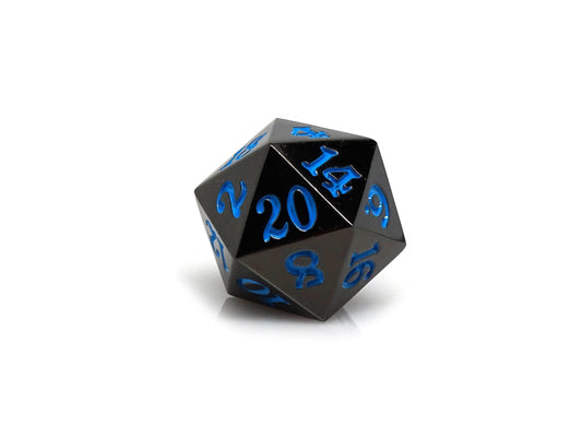 Gun Metal D20 - Signature Font - Powder Blue Font - 