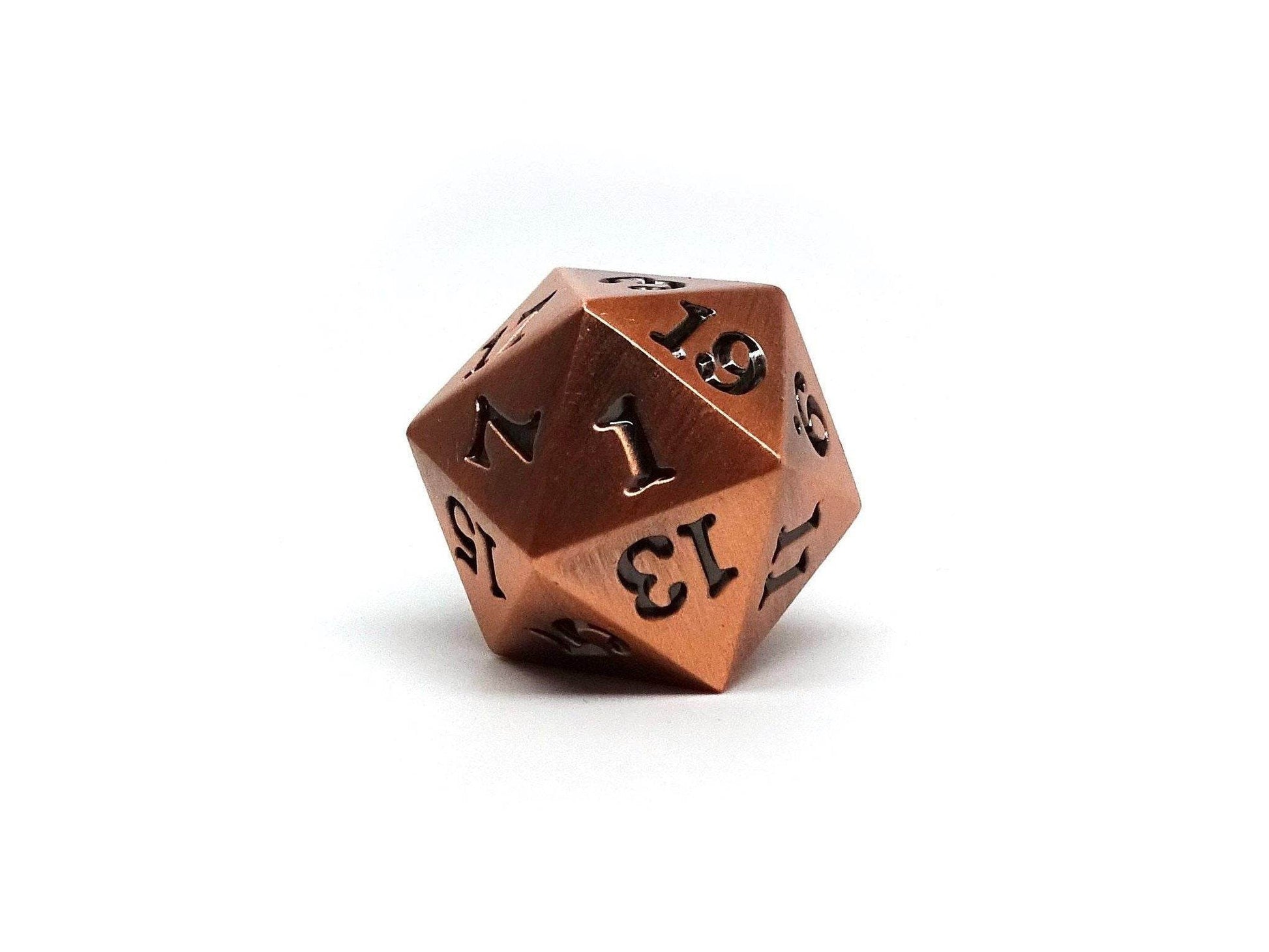 Legendary Copper D20 Dice - Metal Single 20 Sided Dice - 