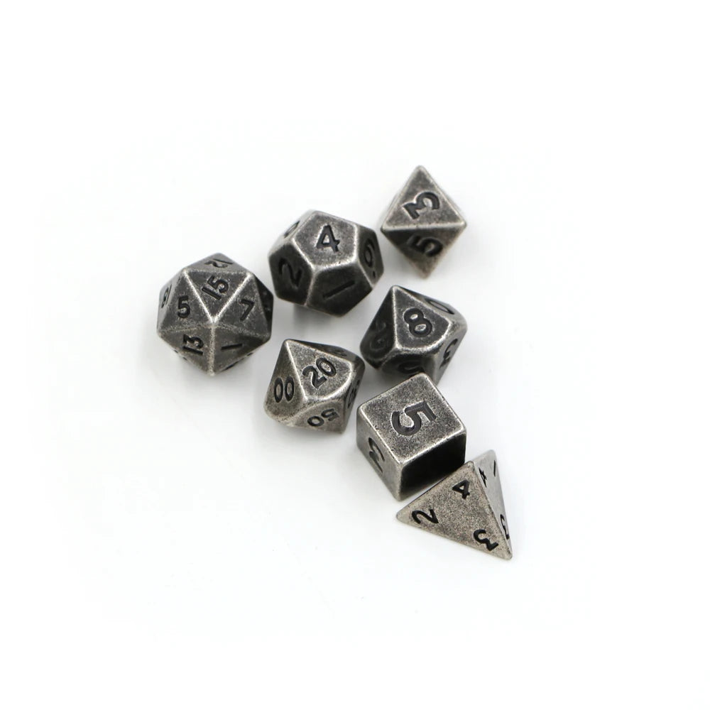 Metal Dice Set 7pcs/set Mini RPG Game Dice Different Small Digital Polyhedron Cubes