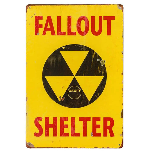 Metal Fallout Shelter sign