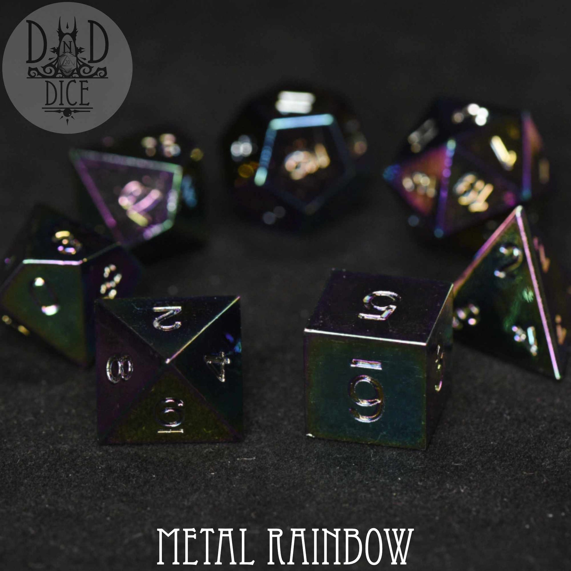 Metal Rainbow Dice Set