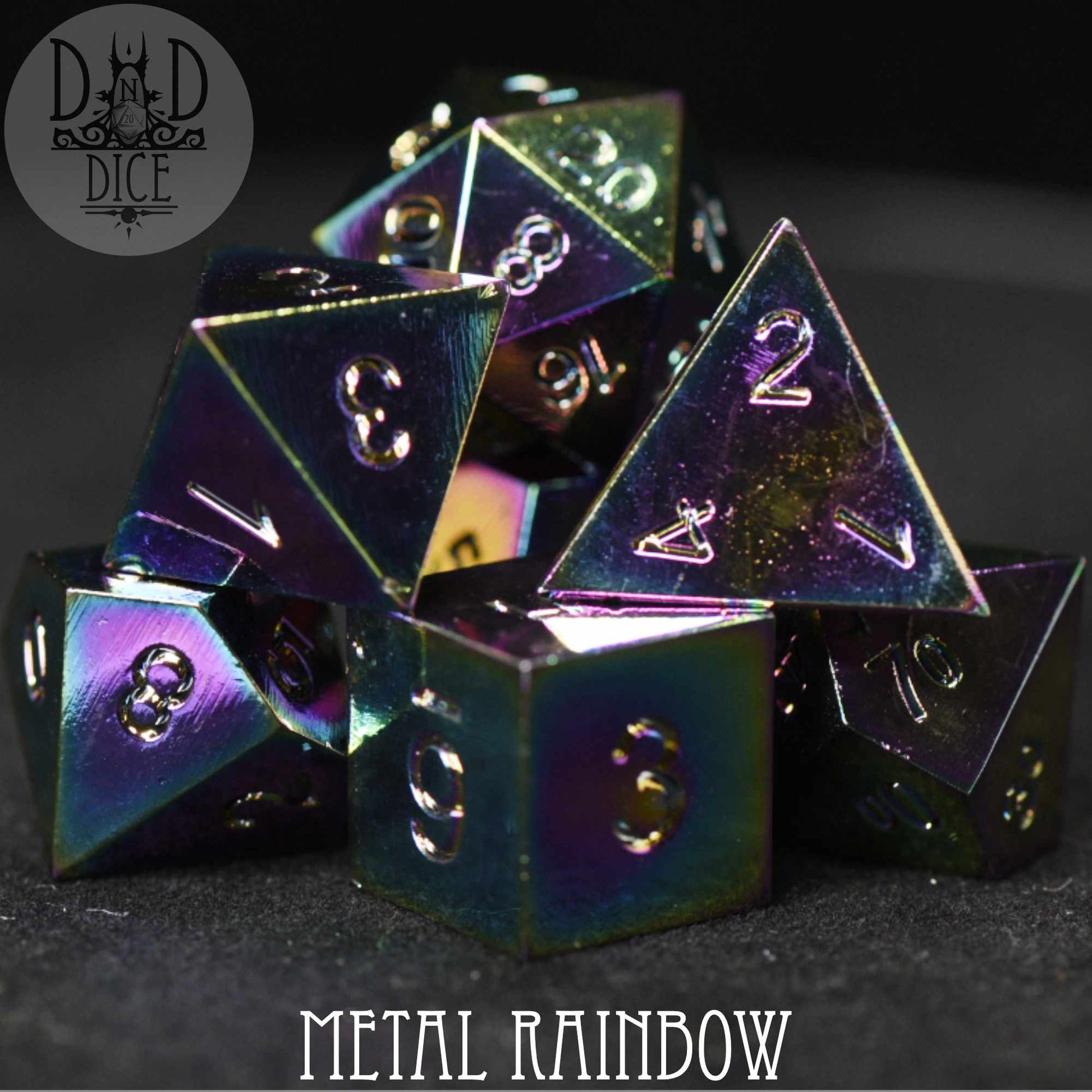 Metal Rainbow Dice Set