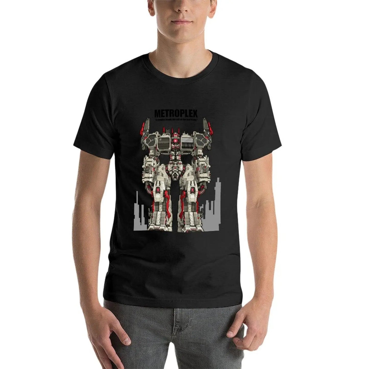 Metroplex_Transformer Citybot T-Shirt anime oversizeds mens big and tall t shirts