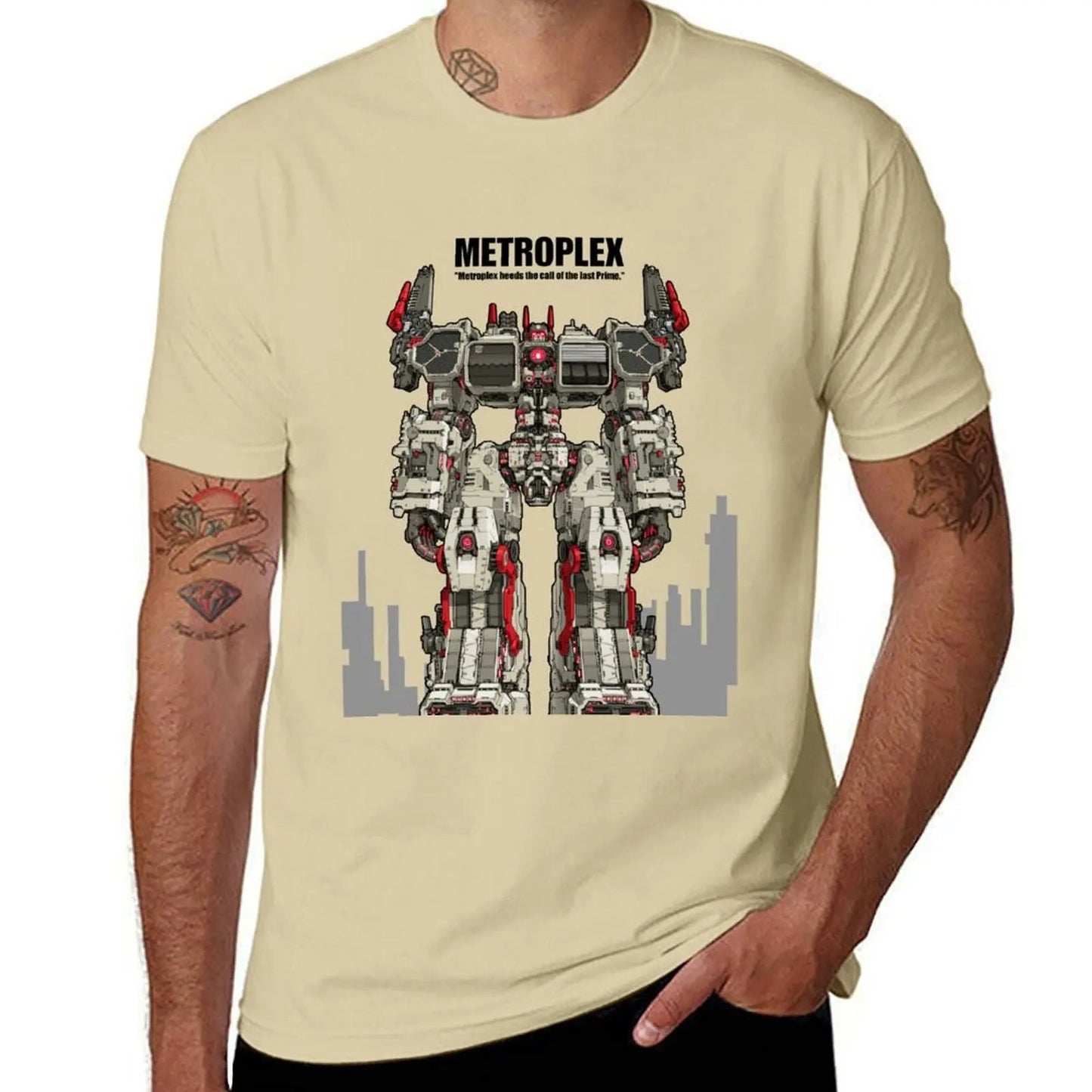 Metroplex_Transformer Citybot T-Shirt anime oversizeds mens big and tall t shirts