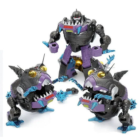 MFT Transformation MF-26 MF26 Sharkticon G1 KO 9CM 3PCS Metal Coating Set Action Figure Robot Toys