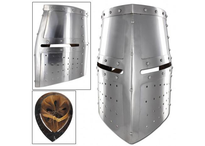 Middle Ages Great Helm Iron Cross Armor Helmet