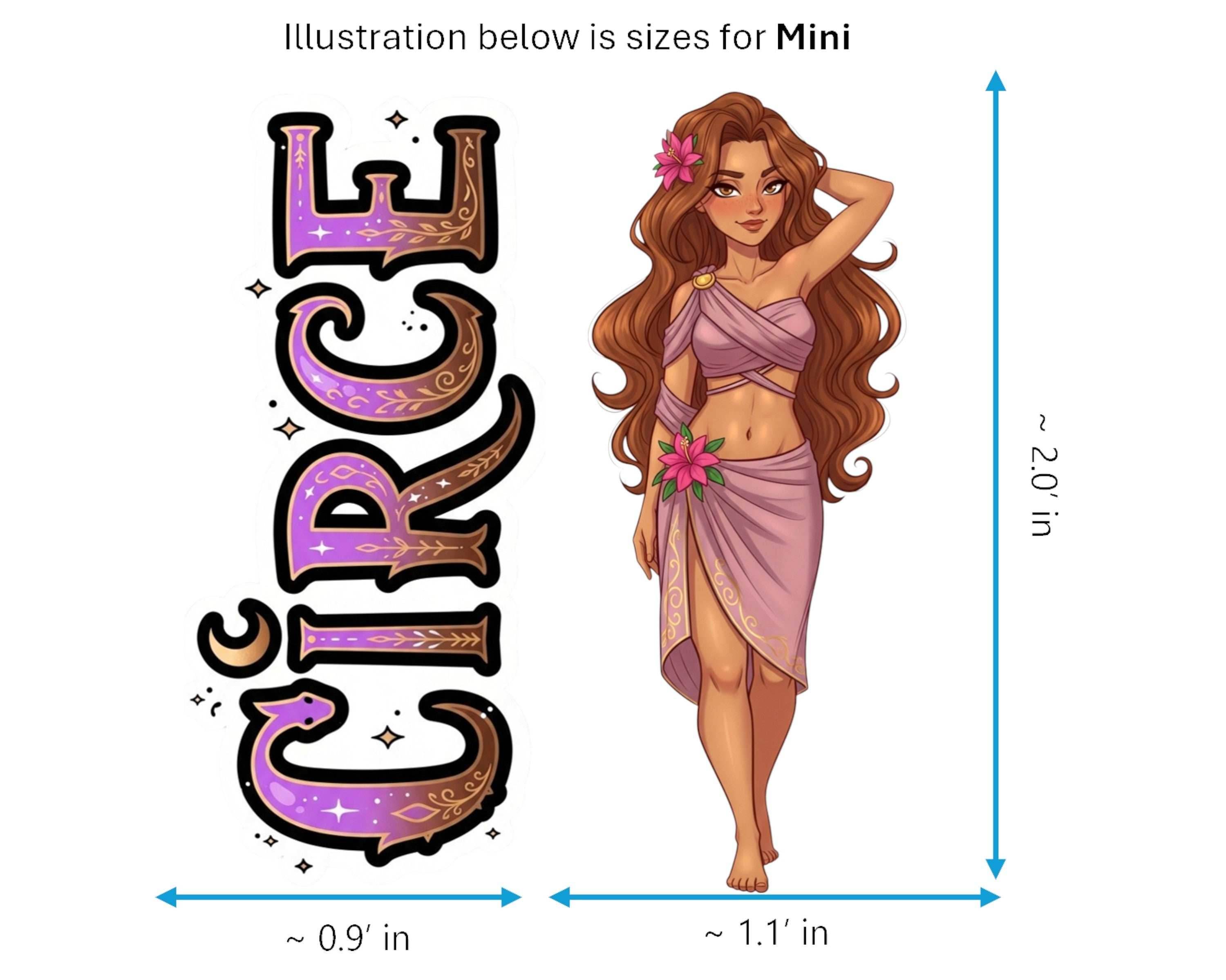 Circe Sticker and Magnet - the Divine Nymph Mythkins™ – Greek Mythology Nymph | Waterproof & UV-Proof - Sticker / Mini