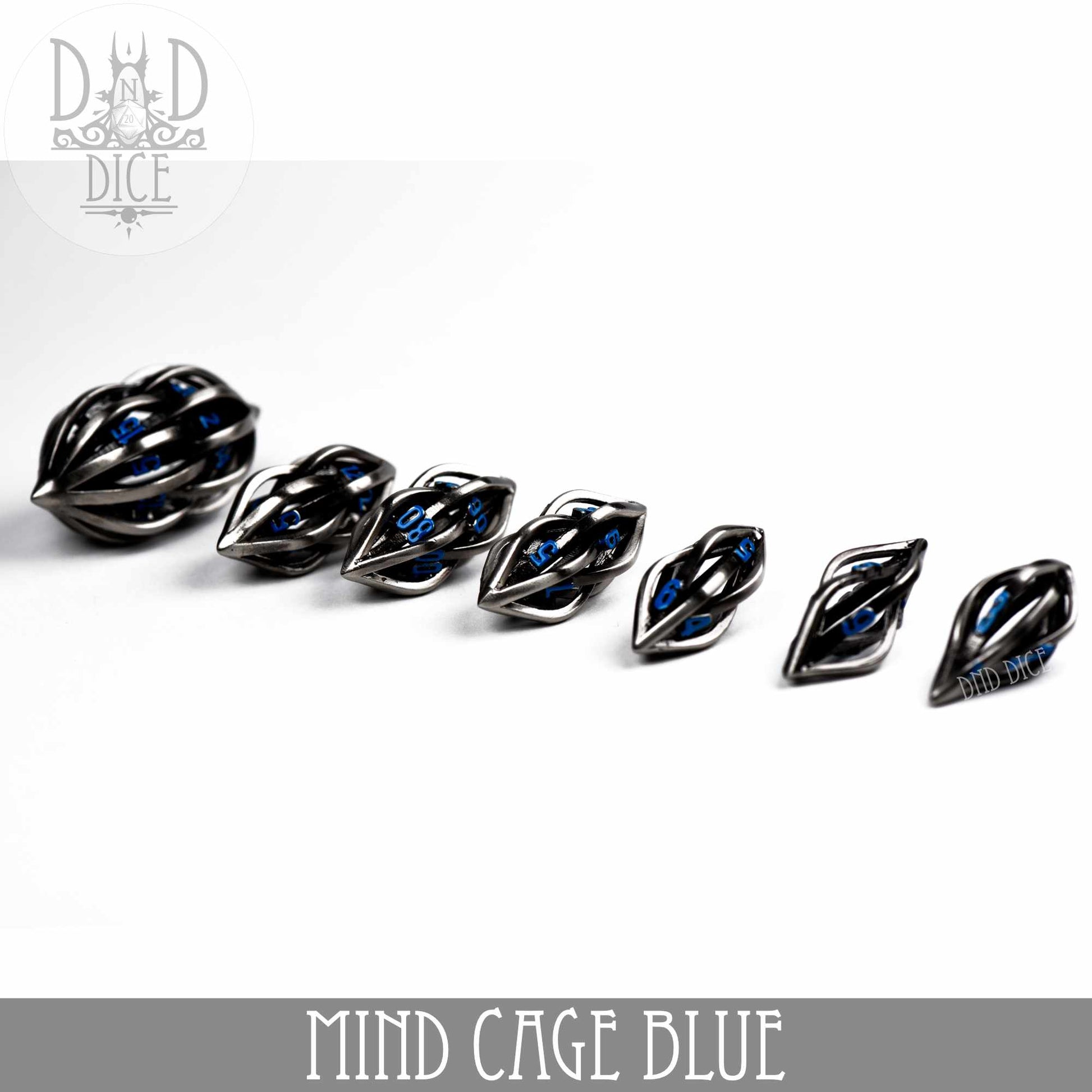 Mind Cage Blue - Metal Dice Set (Gift Box)