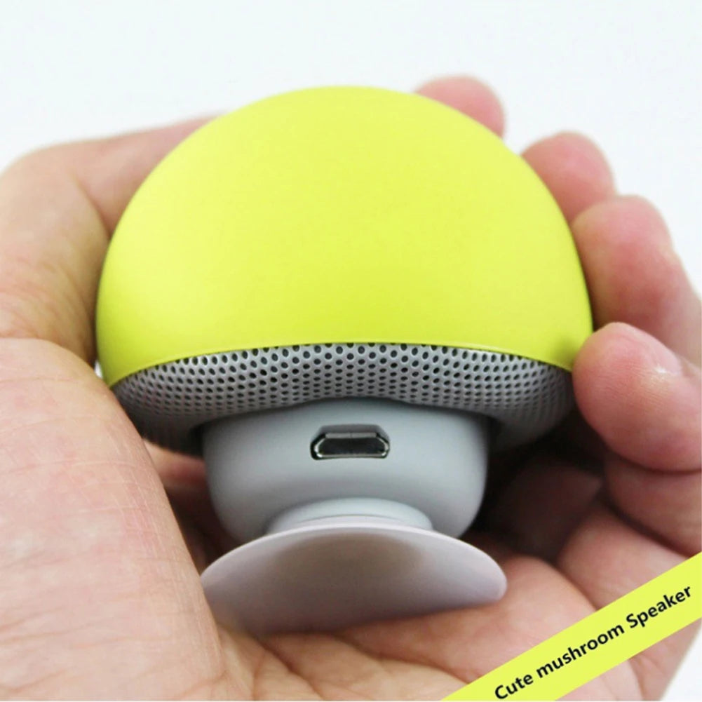 Mini Mushroom Bluetooth Speaker 5.0 Wireless Range Subwoofer With Suction Cup for Phones Cycling Picnic Outdoor