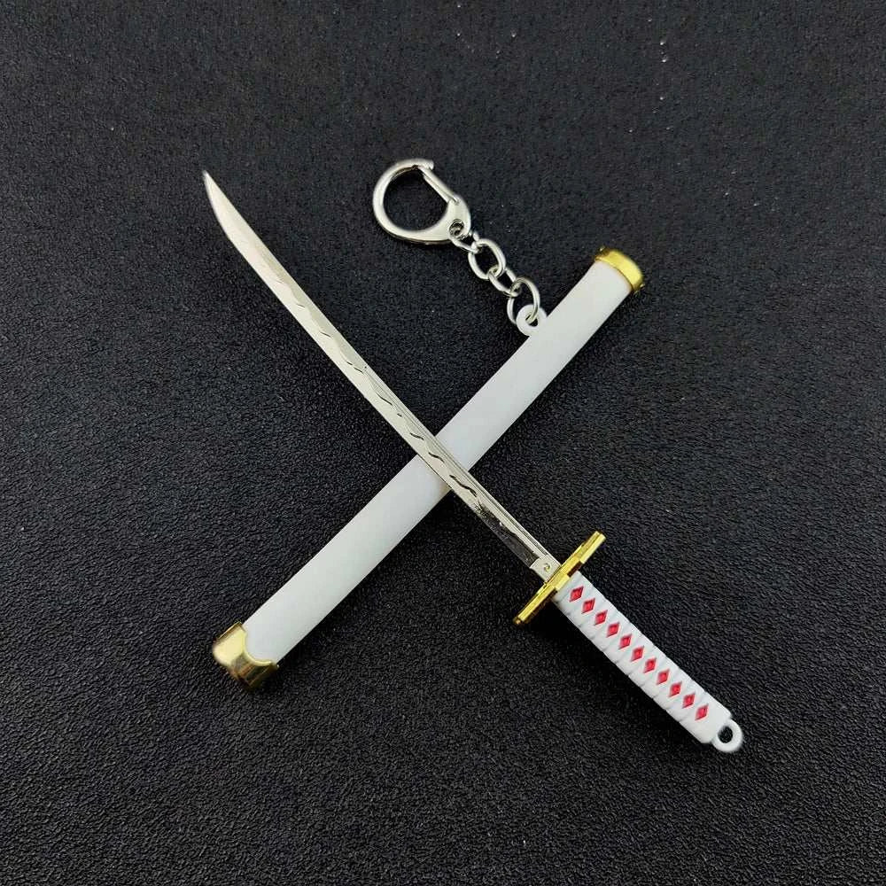 Mini Roronoa Zoro Samurai Sword Keychain Anime Scabbard Key Ring Katana Buckle Key Chain for men women Cosplay Toy Jewelry Gift