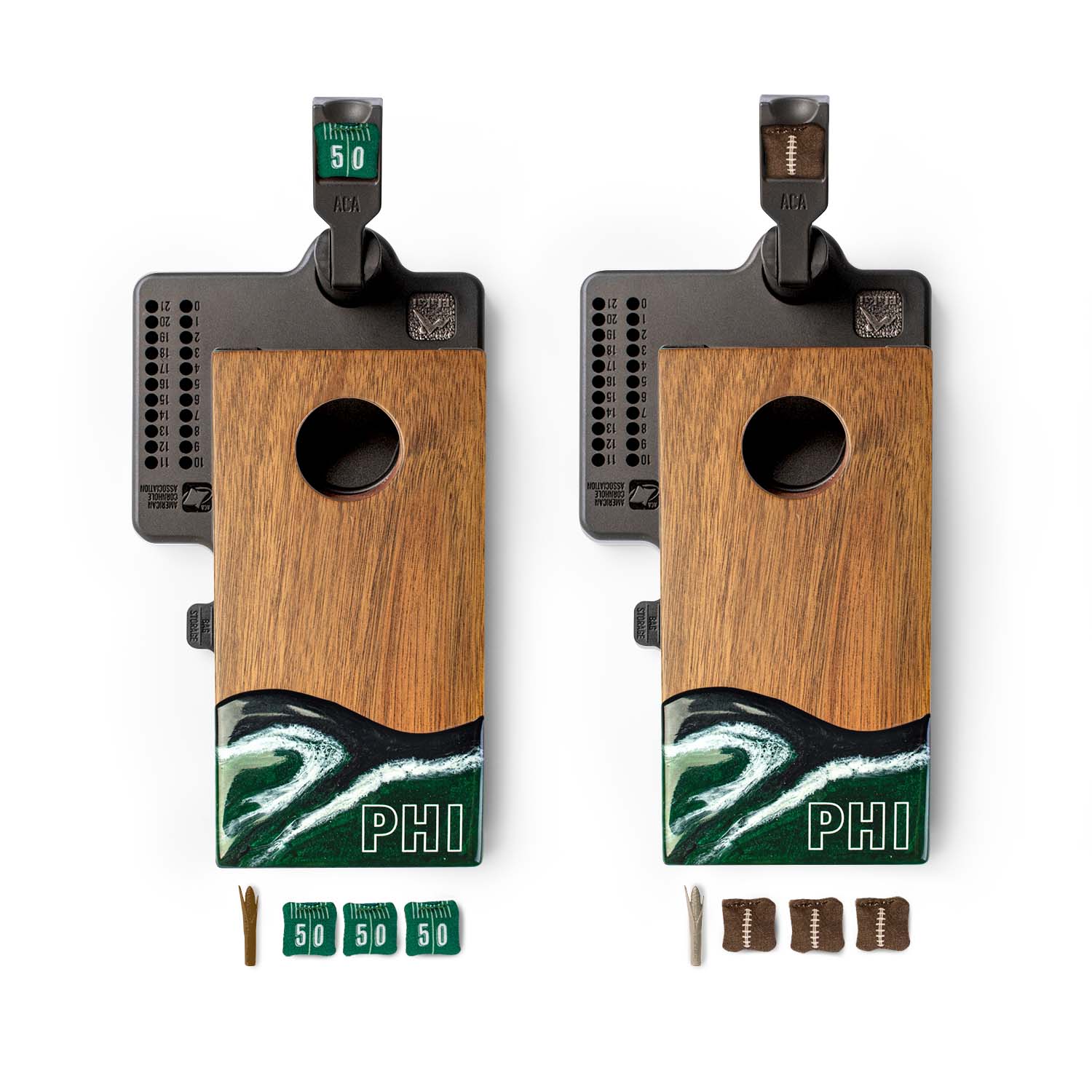 Mini Tabletop Resin & Wood Cornhole Set | Gameday Collection