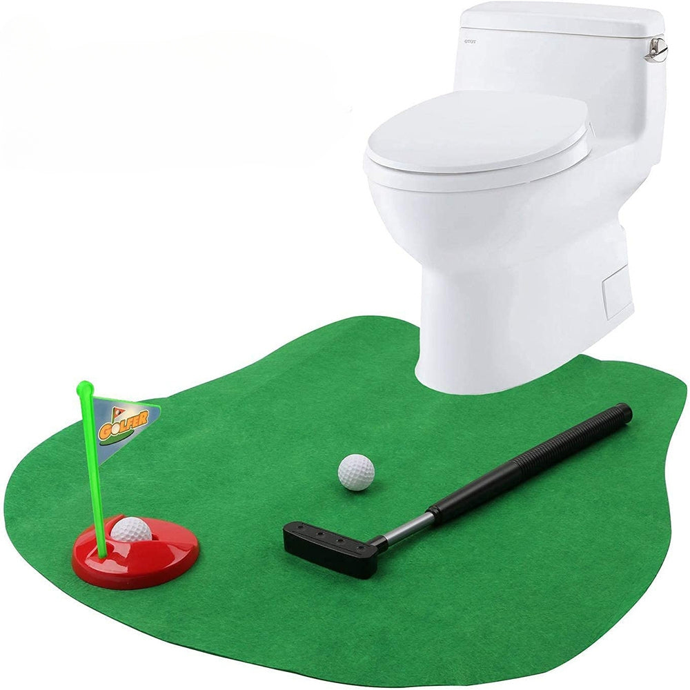 Mini Toilet Golf Toy Set Toilet Time Golf Game  Set Golf Training