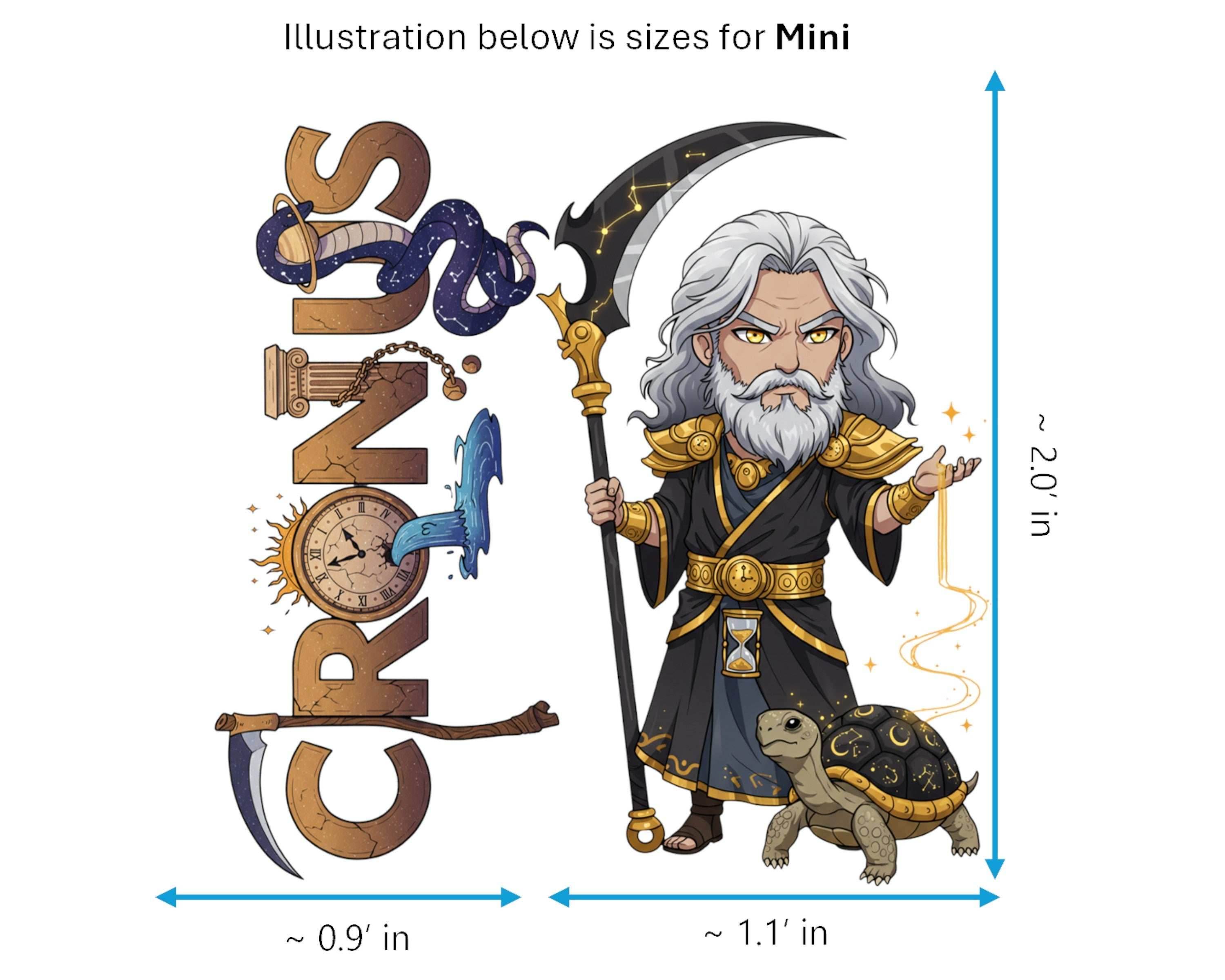 Cronus Sticker and Magnet - Lord of Time Mythkins™ – Titan God of Time | Waterproof & UV-Proof - Sticker / Mini