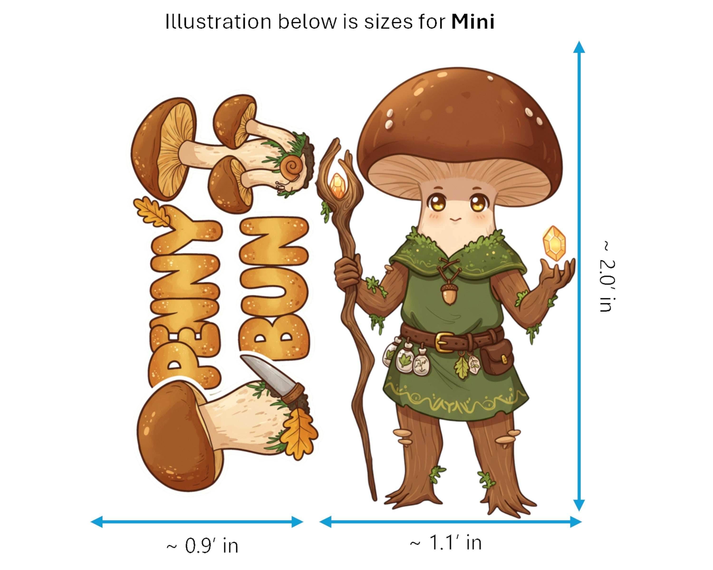 Penny Bun Sticker and Magnet - Woodland Wanderer Fungikins™ – Edible Mushroom Art | Waterproof & UV-Proof - Sticker / Mini