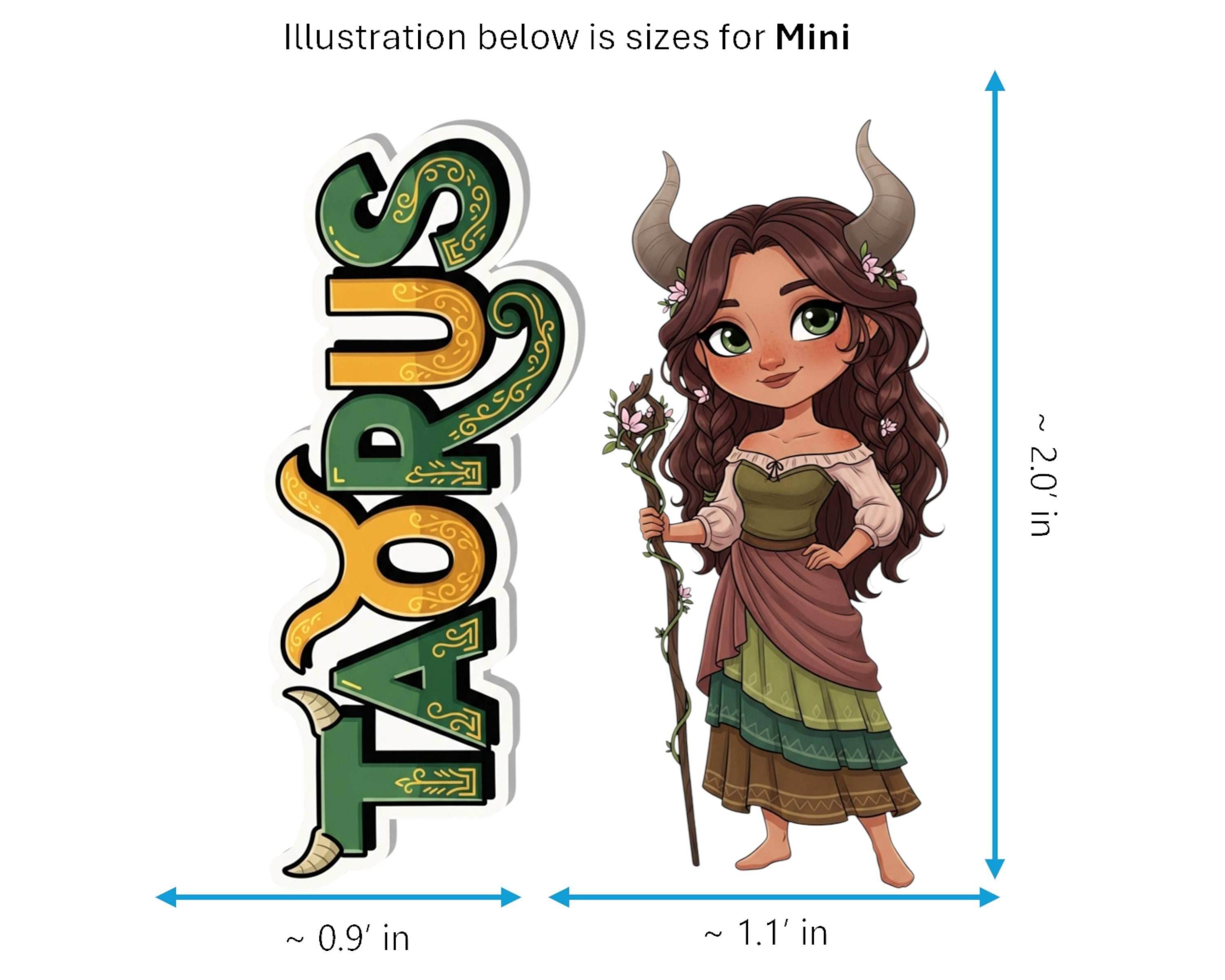 Taurus Sticker and Magnet - the Celestial Bull Horoskins™ – Zodiac Earth Sign | Waterproof & UV-Proof - Sticker / Mini
