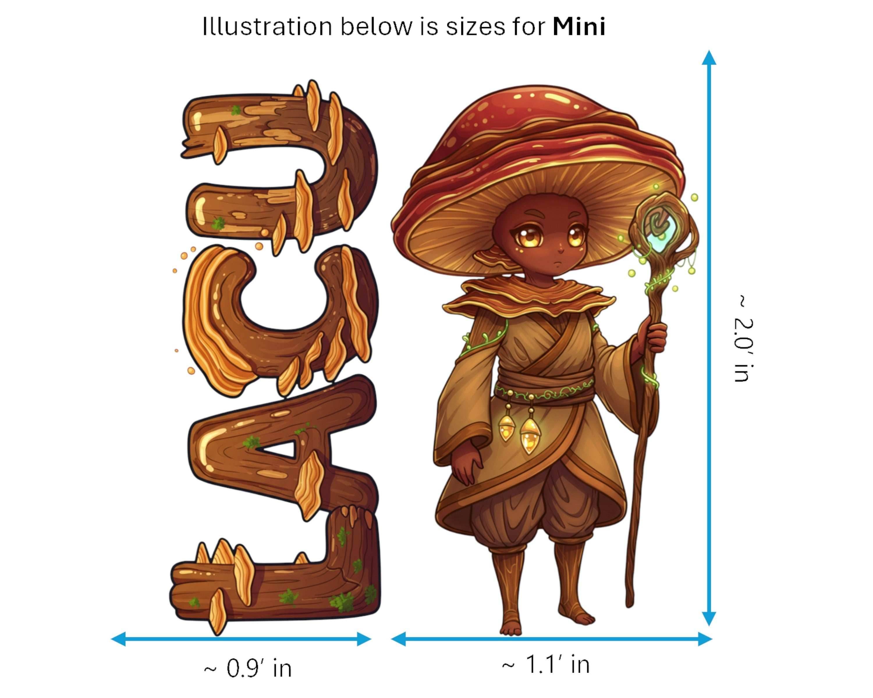 Lacquered Bracket Sticker and Magnet - Forest Sage Fungikins™ – Mystical Mushroom Art | Waterproof & UV-Proof - Sticker / Mini