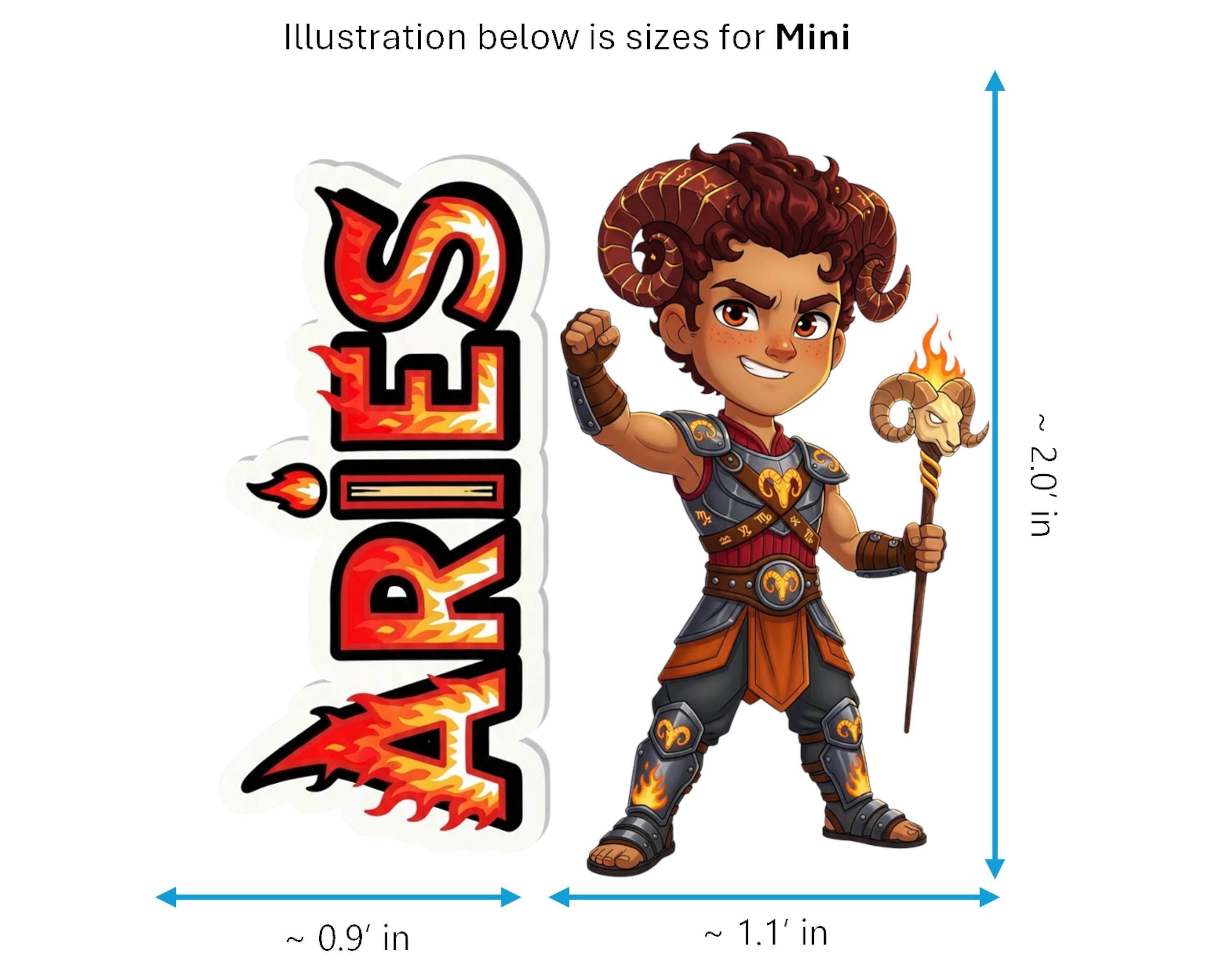 Aries Sticker and Magnet - the Daring Ram Horoskins™ – Zodiac Fire Sign | Waterproof & UV-Proof - Sticker / Mini