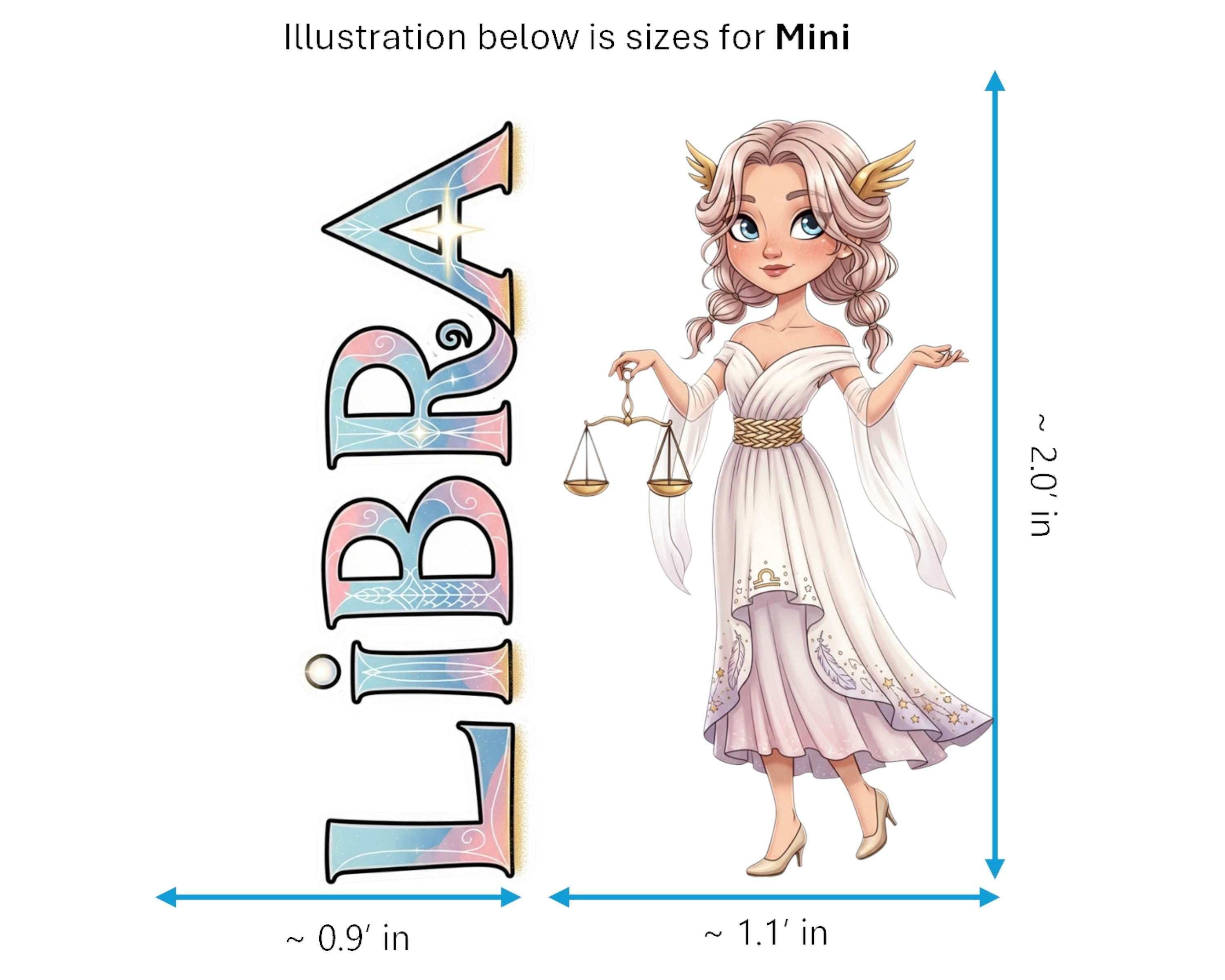 Libra Sticker and Magnet - Scales of Justice Horoskins™ – Zodiac Air Sign | Waterproof & UV-Proof - Sticker / Mini