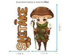 Shiitake Sticker and Magnet - Savory Sentinel Fungikins™ – Edible Mushroom Art | Waterproof & UV-Proof - Sticker / Mini