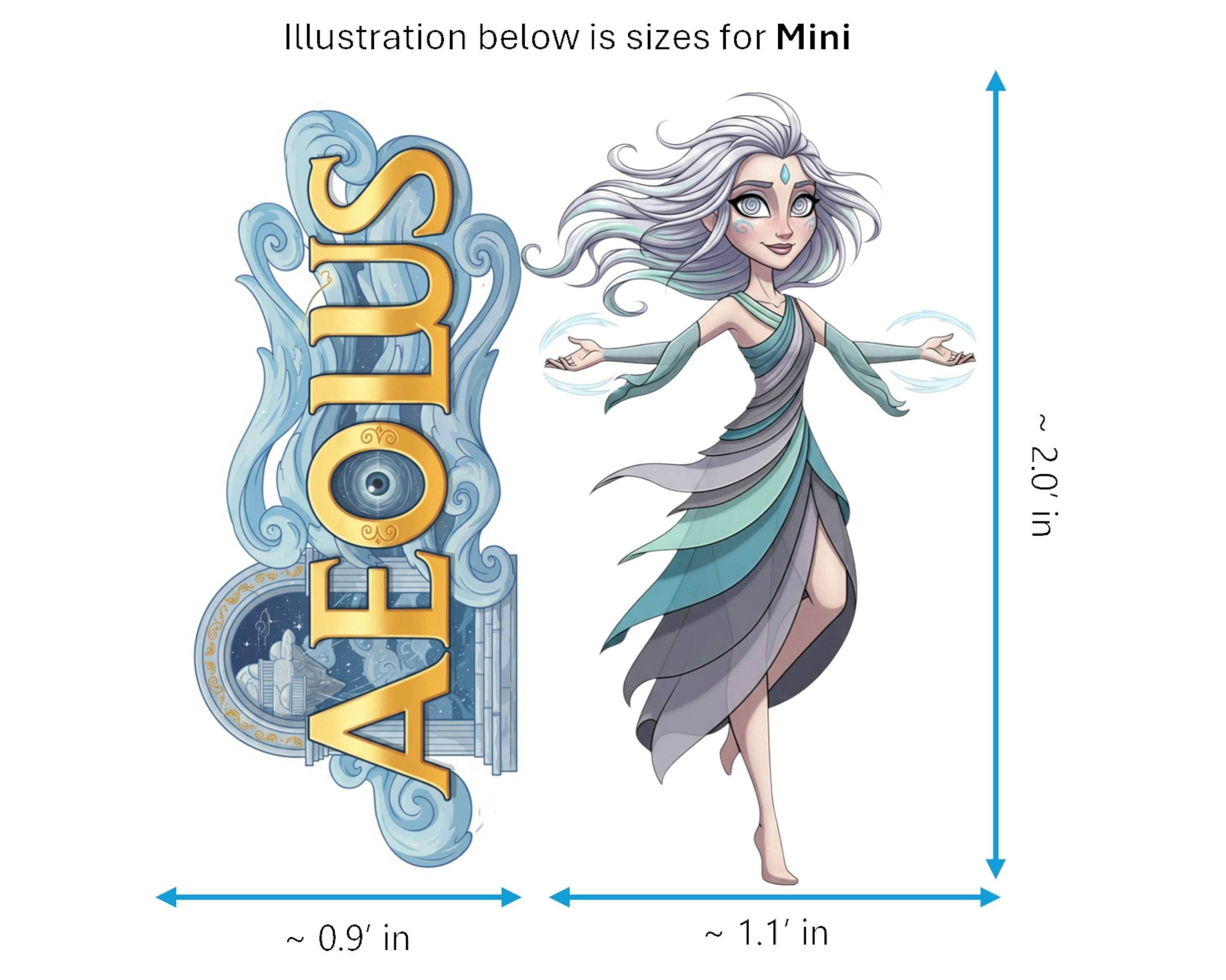 Aeolus Sticker and Magnet - Tamer of Storms Mythkins™ – Greek Goddess of Winds | Waterproof & UV-Proof - Sticker / Mini