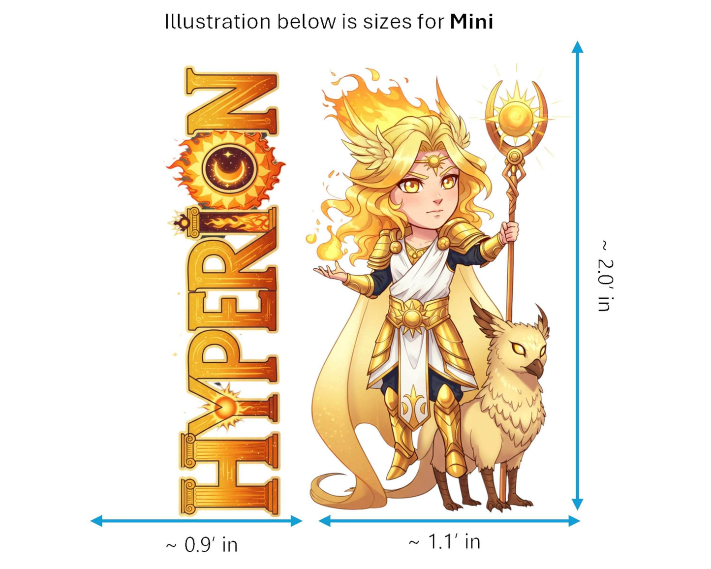 Hyperion Sticker and Magnet - Lord of Light Mythkins™ – Titan God of Light | Waterproof & UV-Proof - Sticker / Mini