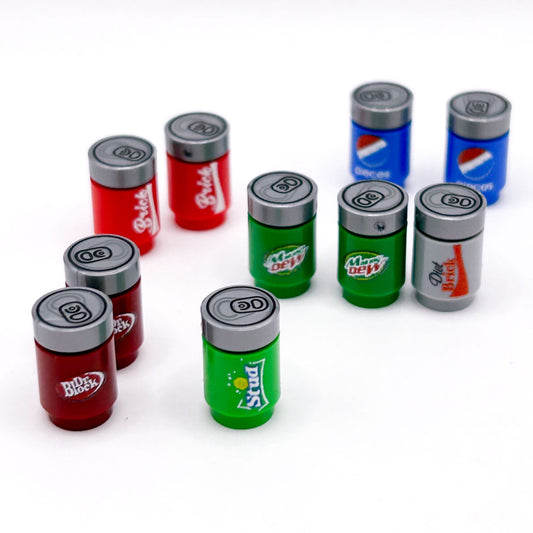 Minifig Soda Pack (10 Soda Cans) made from LEGO parts - B3 Customs