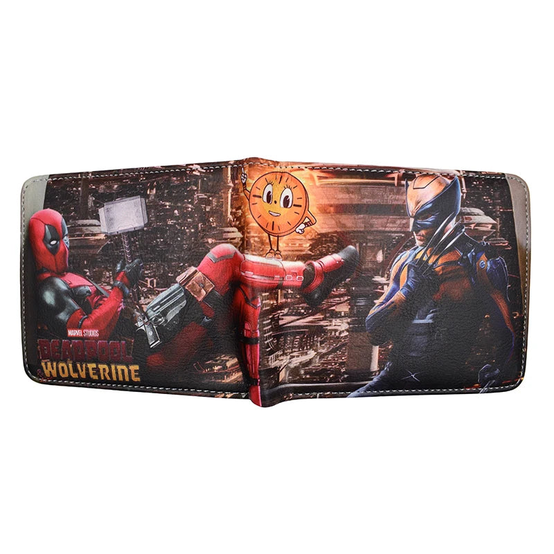 MINISO Marvel Deadpool & Wolverine Wallet PU Leather Short Purese with Coin Pocket